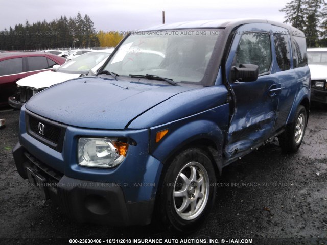 5J6YH27726L015109 - 2006 HONDA ELEMENT EX BLUE photo 2