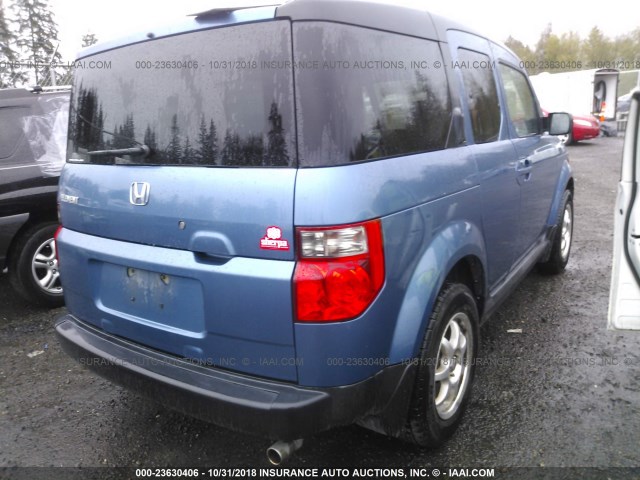 5J6YH27726L015109 - 2006 HONDA ELEMENT EX BLUE photo 4