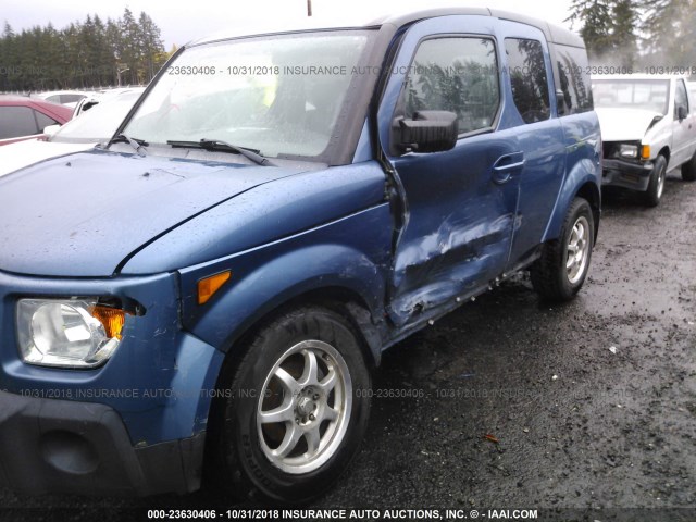 5J6YH27726L015109 - 2006 HONDA ELEMENT EX BLUE photo 6