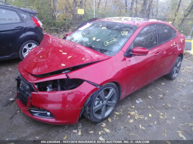 1C3CDFEB6FD117084 - 2015 DODGE DART GT RED photo 2