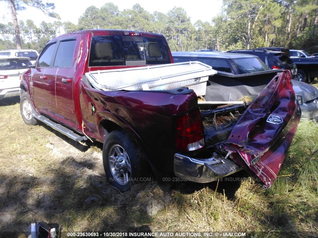 3C6UD5FL9CG155951 - 2012 DODGE RAM 2500 LARAMIE BURGUNDY photo 3