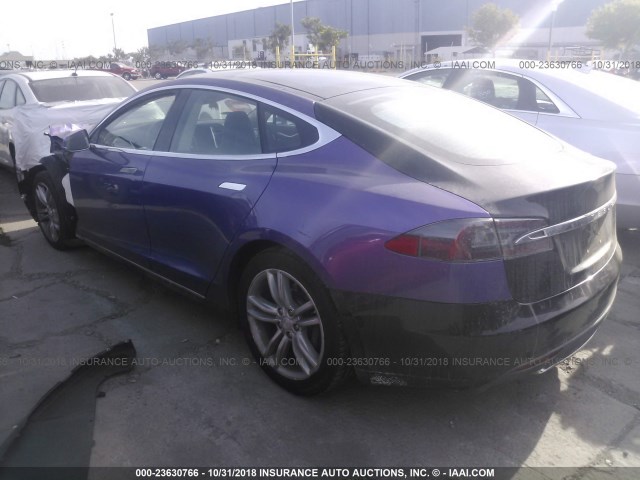 5YJSA1CN1DFP17615 - 2013 TESLA MODEL S PURPLE photo 3