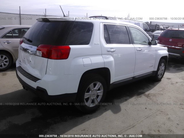 2GKALMEK0D6157221 - 2013 GMC TERRAIN SLE WHITE photo 4