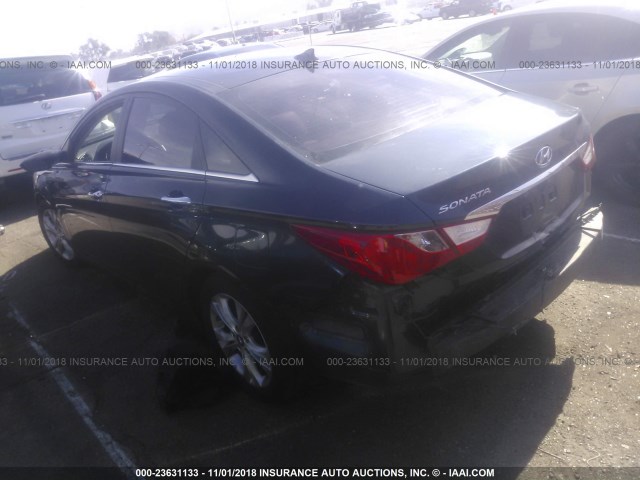 5NPEC4AC2CH311000 - 2012 HYUNDAI SONATA SE/LIMITED BLUE photo 3