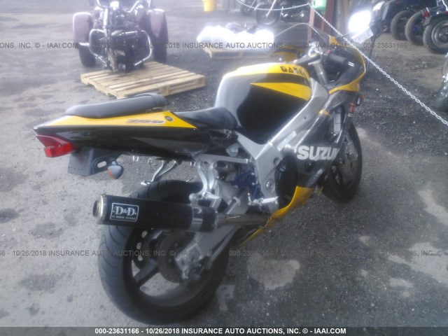 JS1GR7HA932101907 - 2003 SUZUKI GSX-R750 YELLOW photo 4