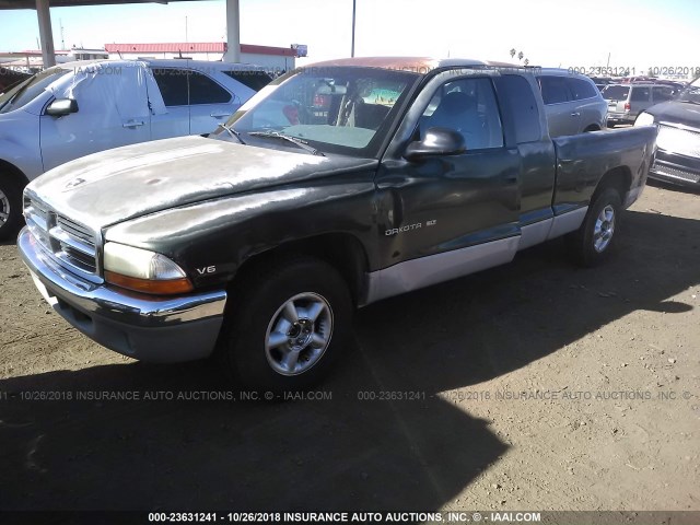 1B7GL23X7VS245870 - 1997 DODGE DAKOTA GREEN photo 2