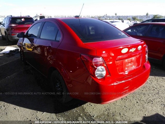 1G1JA5SH0G4119390 - 2016 CHEVROLET SONIC LS 红色 照片 3