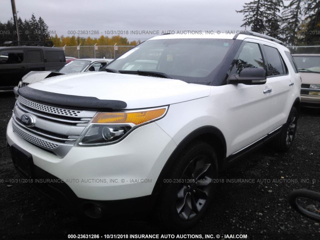 1FM5K7D85DGA51723 - 2013 FORD EXPLORER XLT WHITE photo 2