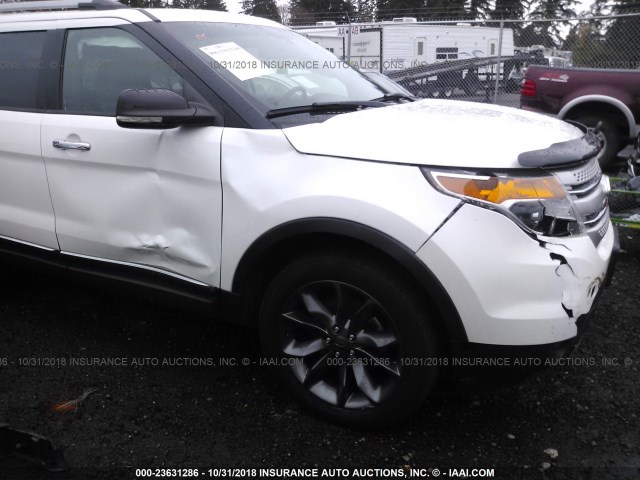 1FM5K7D85DGA51723 - 2013 FORD EXPLORER XLT WHITE photo 6