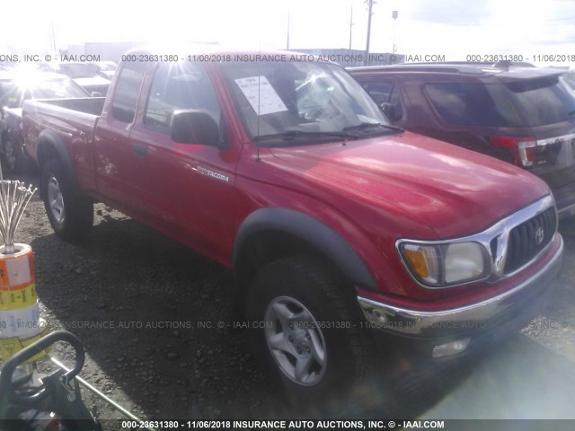 5TEWN72N22Z112346 - 2002 TOYOTA TACOMA XTRACAB RED photo 1