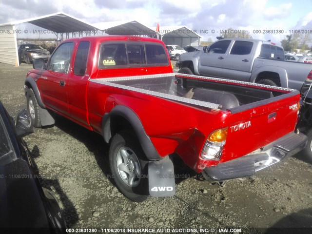 5TEWN72N22Z112346 - 2002 TOYOTA TACOMA XTRACAB RED photo 3