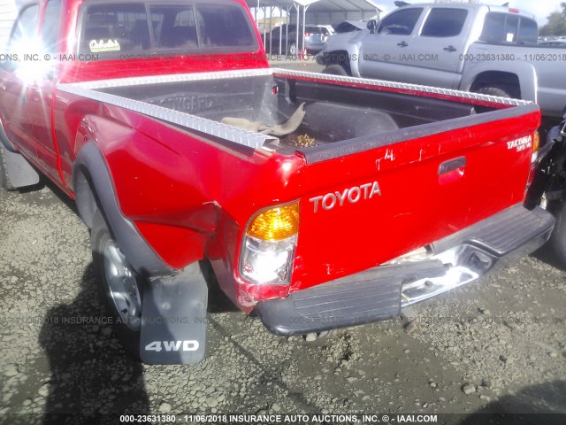 5TEWN72N22Z112346 - 2002 TOYOTA TACOMA XTRACAB RED photo 6