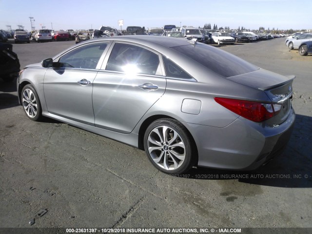 5NPEC4AC2EH877838 - 2014 HYUNDAI SONATA SE/LIMITED GRAY photo 3