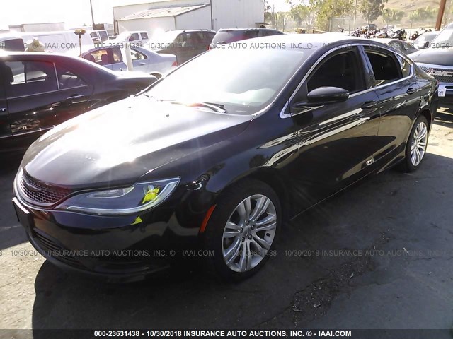 1C3CCCAB6FN563995 - 2015 CHRYSLER 200 LIMITED BLACK photo 2