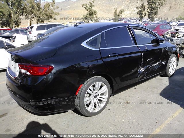 1C3CCCAB6FN563995 - 2015 CHRYSLER 200 LIMITED BLACK photo 4