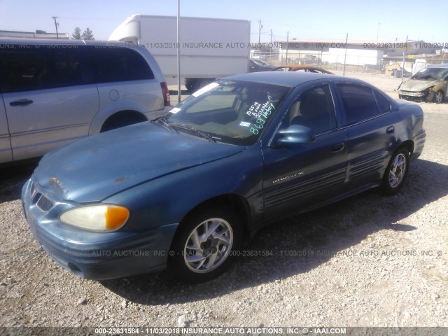 1G2NF52T7YM868787 - 2000 PONTIAC GRAND AM SE1 BLUE photo 2