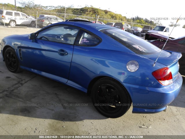 KMHHM65D45U161839 - 2005 HYUNDAI TIBURON BLUE photo 3