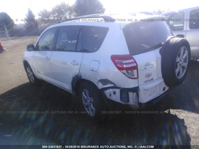 2T3YK4DV8BW009974 - 2011 TOYOTA RAV4 LIMITED WHITE photo 3