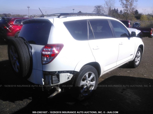 2T3YK4DV8BW009974 - 2011 TOYOTA RAV4 LIMITED WHITE photo 4