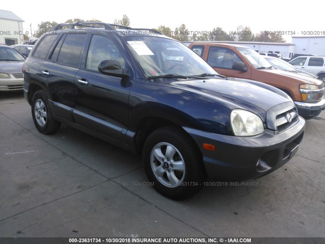 KM8SC13E55U860212 - 2005 HYUNDAI SANTA FE GLS/LX Navy photo 1