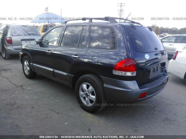 KM8SC13E55U860212 - 2005 HYUNDAI SANTA FE GLS/LX Navy photo 3