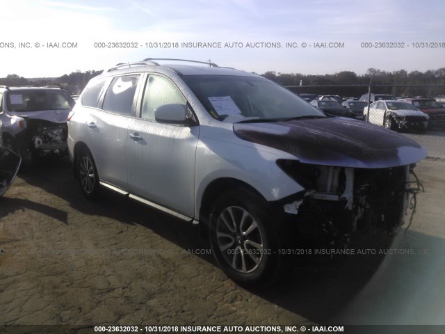 5N1AR2MN0FC665060 - 2015 NISSAN PATHFINDER S/SV/SL/PLATINUM WHITE photo 1