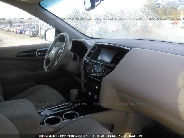 5N1AR2MN0FC665060 - 2015 NISSAN PATHFINDER S/SV/SL/PLATINUM WHITE photo 5