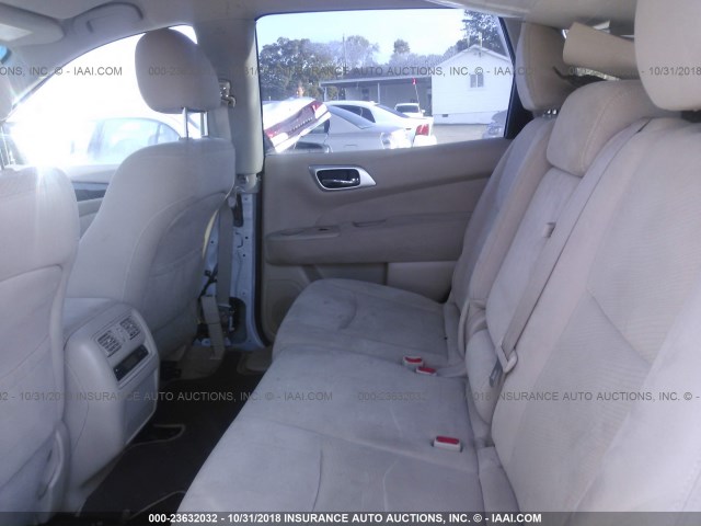 5N1AR2MN0FC665060 - 2015 NISSAN PATHFINDER S/SV/SL/PLATINUM WHITE photo 8