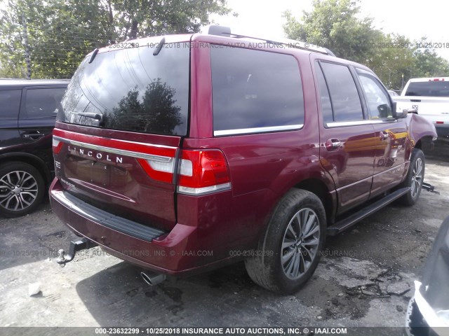 5LMJJ2HT7HEL02615 - 2017 LINCOLN NAVIGATOR SELECT Қызыл фото 4