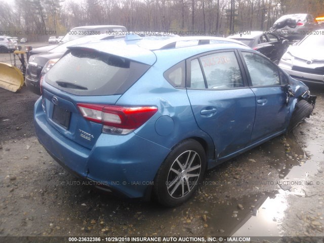 4S3GTAB69H3709405 - 2017 SUBARU IMPREZA PREMIUM BLUE photo 4