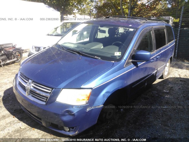 2D4RN5D10AR106449 - 2010 DODGE GRAND CARAVAN SXT BLUE photo 2