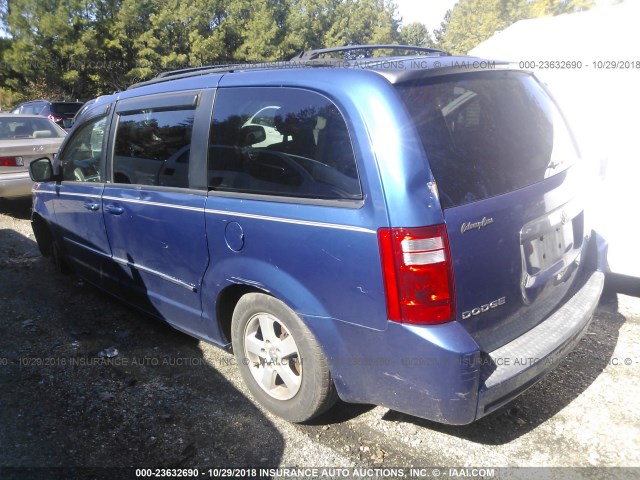 2D4RN5D10AR106449 - 2010 DODGE GRAND CARAVAN SXT BLUE photo 3