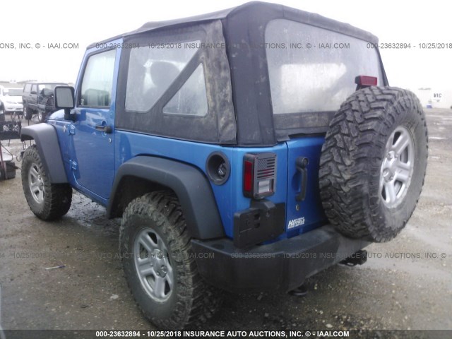 1C4AJWAG4GL308295 - 2016 JEEP WRANGLER SPORT 蓝色 照片 3