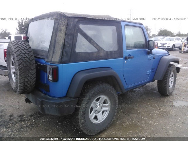 1C4AJWAG4GL308295 - 2016 JEEP WRANGLER SPORT 蓝色 照片 4