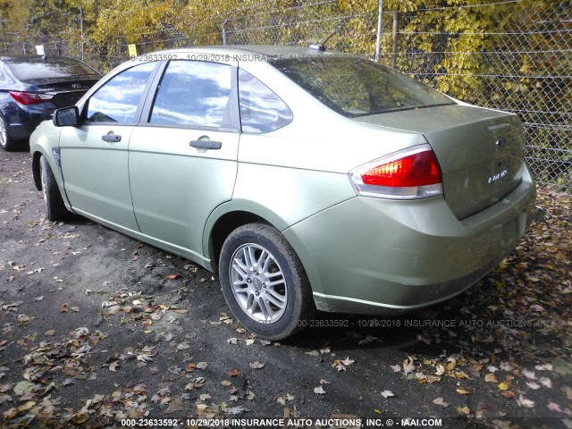 1FAHP35N08W159636 - 2008 FORD FOCUS SE/SEL/SES GREEN photo 3