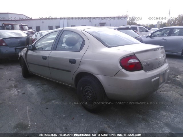 1B3ES26CX3D238014 - 2003 DODGE NEON SE TAN photo 3