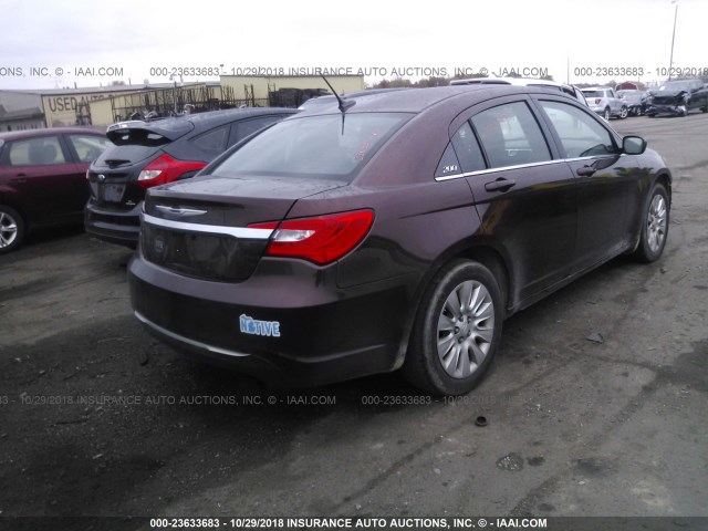 1C3CCBAB0DN641758 - 2013 CHRYSLER 200 LX BROWN photo 4