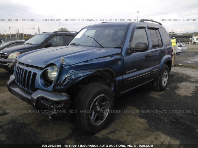 1J4GL48K24W176810 - 2004 JEEP LIBERTY SPORT BLUE photo 2