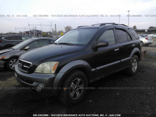 KNDJC733X35152529 - 2003 KIA SORENTO EX/LX BLACK photo 2