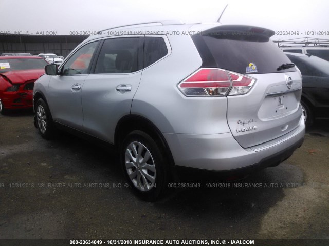 KNMAT2MT5GP724358 - 2016 NISSAN ROGUE S/SL/SV SILVER photo 3