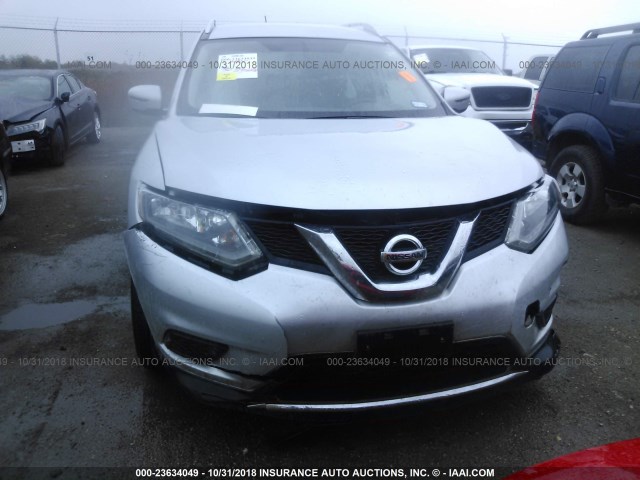 KNMAT2MT5GP724358 - 2016 NISSAN ROGUE S/SL/SV SILVER photo 6