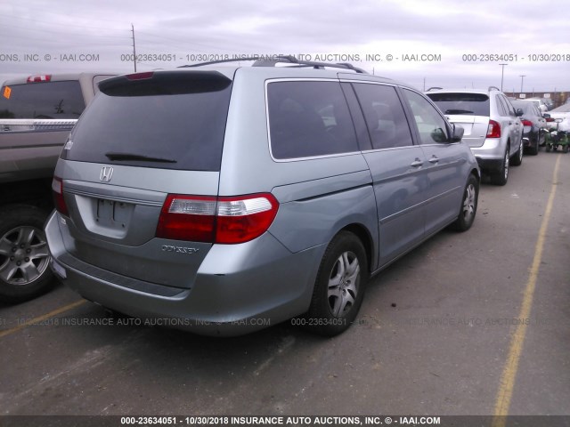 5FNRL38765B096954 - 2005 HONDA ODYSSEY EXL BLUE photo 4