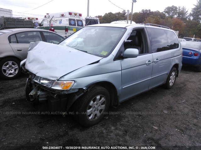 2HKRL18062H585116 - 2002 HONDA ODYSSEY EXL Light Blue photo 2