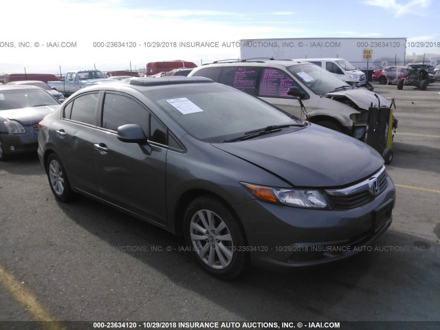 2HGFB2F99CH567492 - 2012 HONDA CIVIC EXL GRAY photo 1