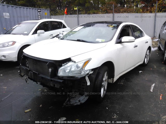 1N4AA5APXBC831216 - 2011 NISSAN MAXIMA S/SV WHITE photo 2