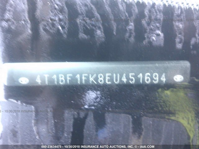 4T1BF1FK8EU451694 - 2014 TOYOTA CAMRY L/SE/LE/XLE 白色 照片 9