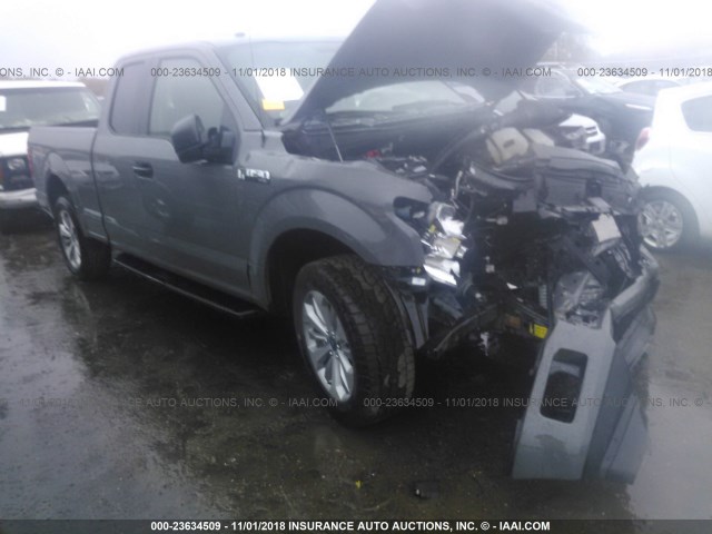 1FTEX1EP0JFC25594 - 2018 FORD F150 SUPER CAB GRAY photo 1