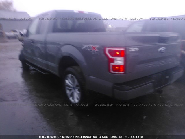 1FTEX1EP0JFC25594 - 2018 FORD F150 SUPER CAB GRAY photo 3