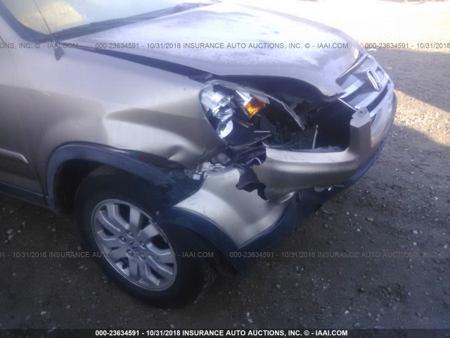 JHLRD78906C024381 - 2006 HONDA CR-V SE/EX GOLD photo 6