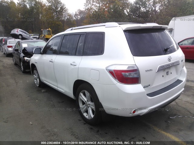 JTEEW44AX82013428 - 2008 TOYOTA HIGHLANDER HYBRID LIMITED WHITE photo 3